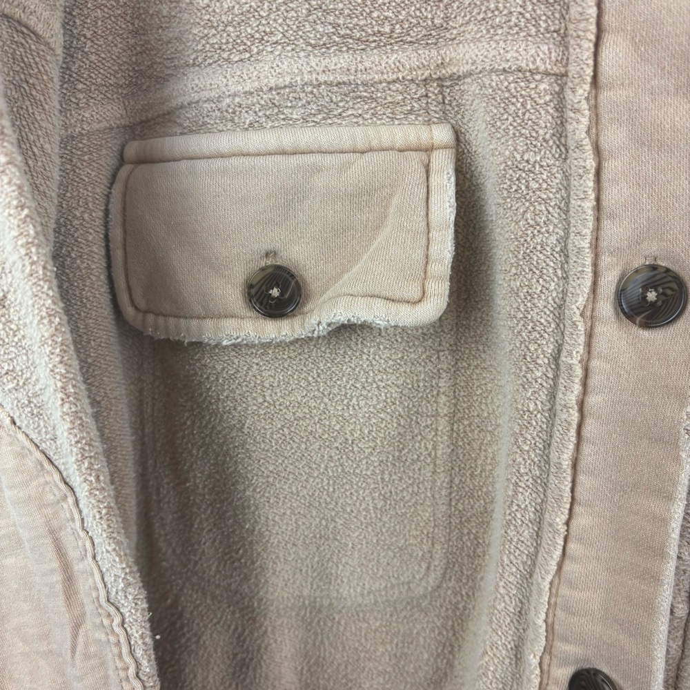 Free people Ruby Shacket distressed button front pockets size medium - Picture 5 of 13